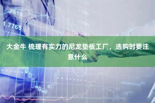 大金牛 梳理有实力的尼龙垫板工厂，选购时要注意什么